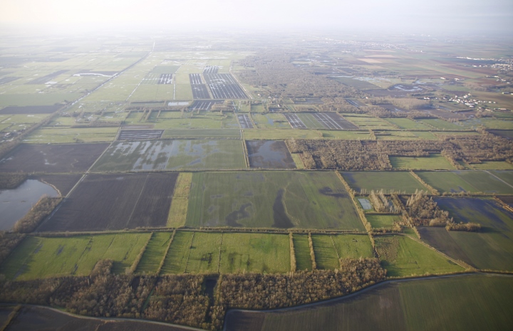 vue aérienne des marais mouillés