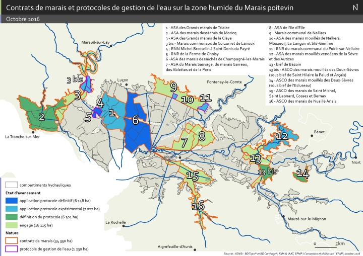 carte d'avancement des contrats de marais