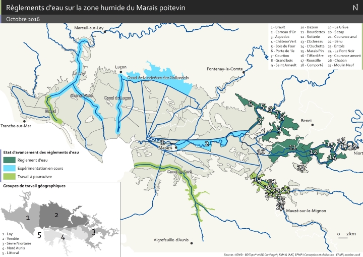 carte d'avancement des règlements d'eau