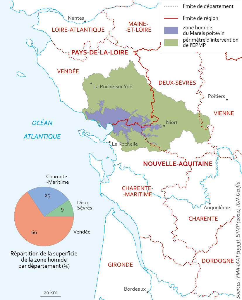 Présentation du périmètre de l'Etablissement public du Marais poitevin