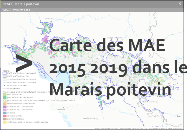 Carte des MAE 2015-2019 dans le Marais poitevin
