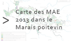 carte des MAE 2013 dans le marais poitevin