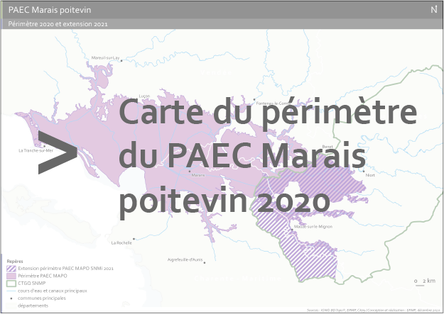 Carte du périmètre du PAEC Marais poitevin 2020