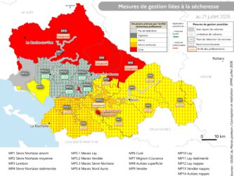 Situation des arrêtés sécheresse au 21 juillet 2026